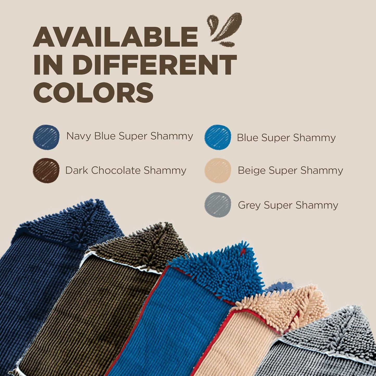 Soggy Doggy Super Shammy Absorbent Dog Towel, Chocolate, 31X14 | Hand-Pocket Design; Noodle-Texture Chenille; Gentle on Paws & Skin; for Bath Time, Beach, Muddy Walks; Quick-Dry
