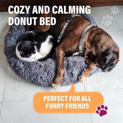 Large Dog Bed, Calming Orthopedic Pet Bedding for Anxiety Relief, Joint Support & Comfort, Washable Dog Furniture, M 45Lbs, Dark Grey