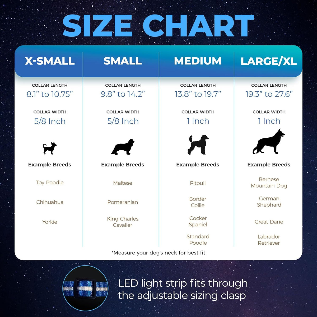 Illuminate Your Dog's Safety: Original USB Rechargeable LED Collar - Waterproof & 1,000 Feet Visibility for All Sizes - USA Made