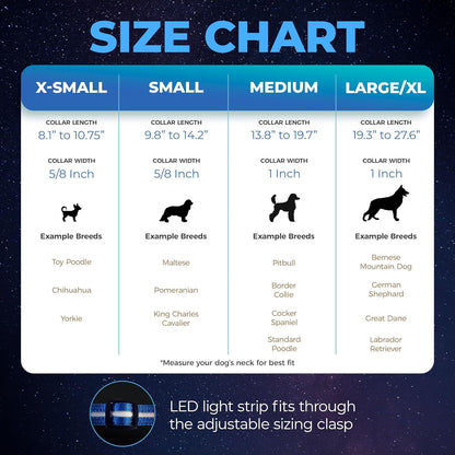 Illuminate Your Dog's Safety: Original USB Rechargeable LED Collar - Waterproof & 1,000 Feet Visibility for All Sizes - USA Made