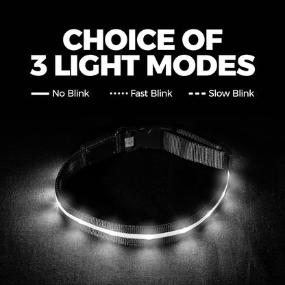 Illuminate Your Dog's Safety: Original USB Rechargeable LED Collar - Waterproof & 1,000 Feet Visibility for All Sizes - USA Made