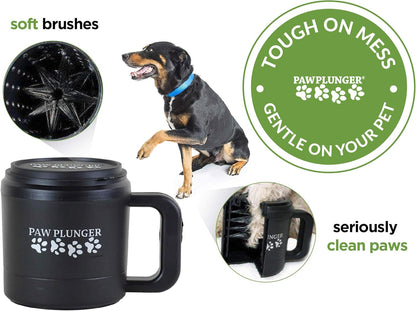 Paw Plunger Portable Dog Paw Cleaner - Essential Washer for Medium Dogs - Black