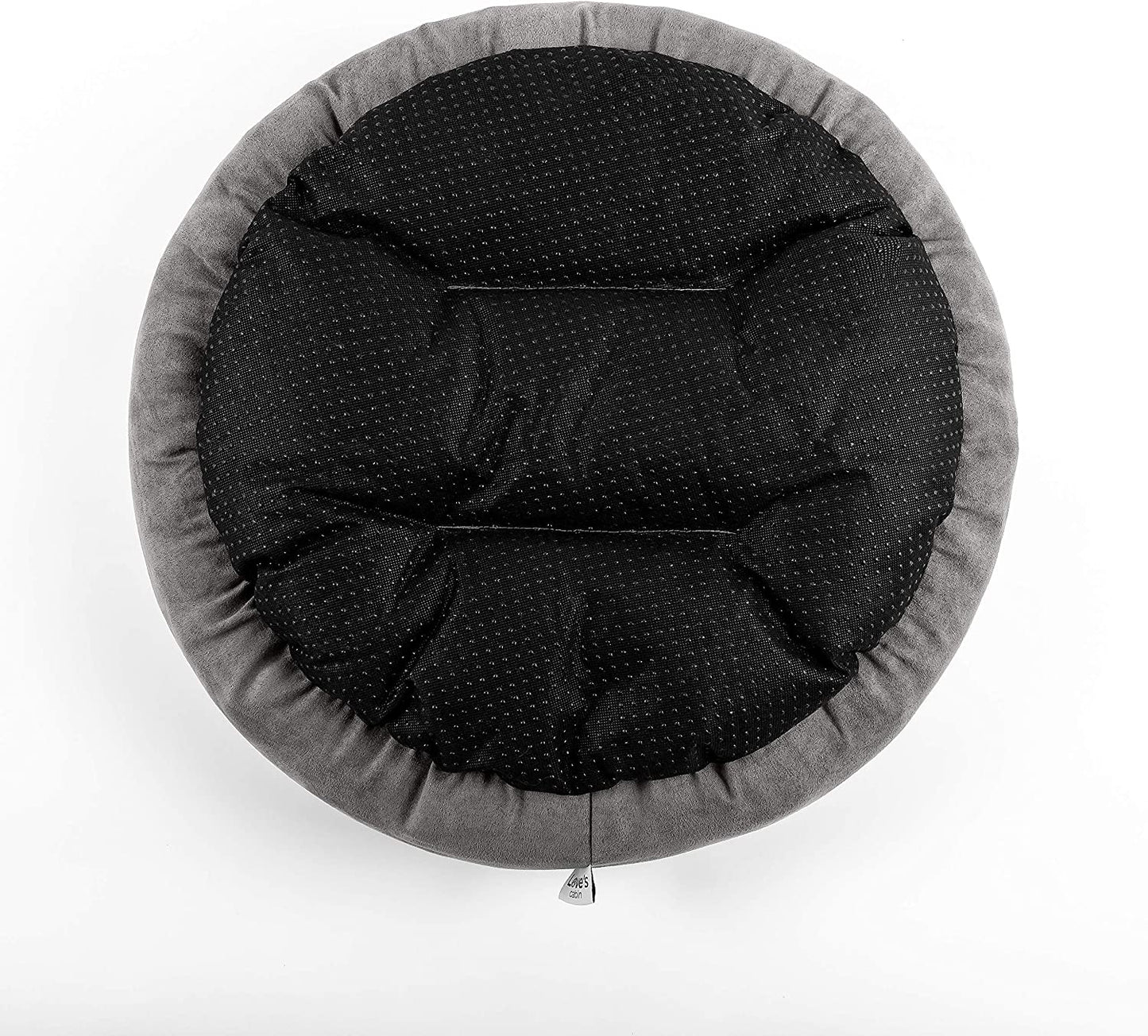 Round Donut Pet Cushion Bed for Cats and Small Dogs, 20-Inch, Anti-Slip & Water-Resistant Base, Ultra-Soft Durable Fabric, Washable Luxury Design in Gray