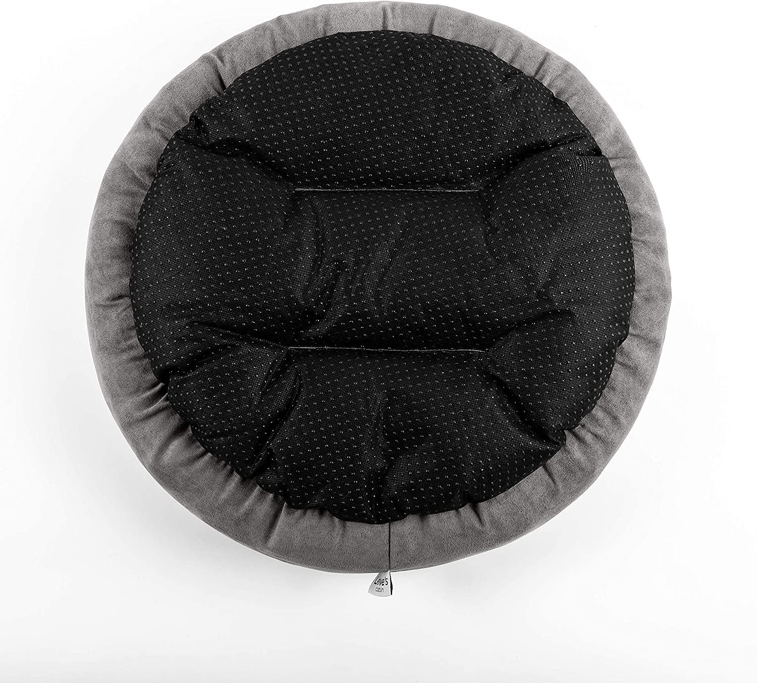 Round Donut Pet Cushion Bed for Cats and Small Dogs, 20-Inch, Anti-Slip & Water-Resistant Base, Ultra-Soft Durable Fabric, Washable Luxury Design in Gray
