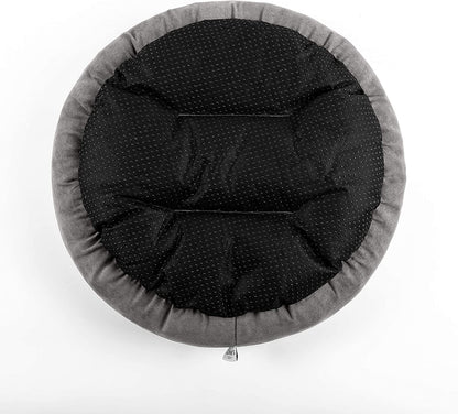 Round Donut Pet Cushion Bed for Cats and Small Dogs, 20-Inch, Anti-Slip & Water-Resistant Base, Ultra-Soft Durable Fabric, Washable Luxury Design in Gray