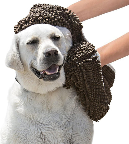 Soggy Doggy Super Shammy Absorbent Dog Towel, Chocolate, 31X14 | Hand-Pocket Design; Noodle-Texture Chenille; Gentle on Paws & Skin; for Bath Time, Beach, Muddy Walks; Quick-Dry