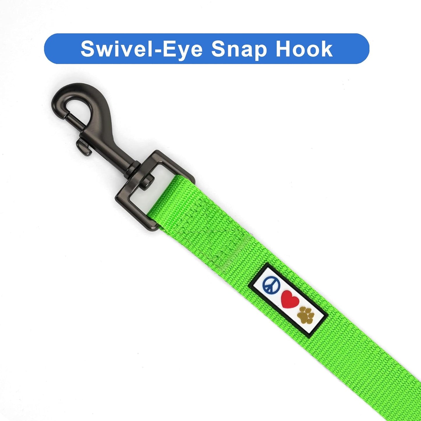 Custom Embroidered 6 Ft Green Nylon Dog Leash for Small Breeds - XS/S with Name and Phone Number