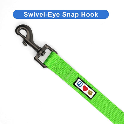 Custom Embroidered 6 Ft Green Nylon Dog Leash for Small Breeds - XS/S with Name and Phone Number