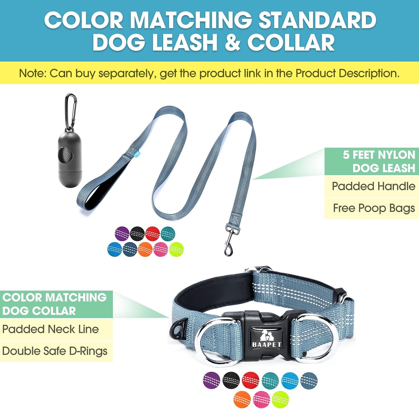 Double Dog Leash Splitter, Tangle Free Dual Dog Leash Coupler, Two Dog Walking and Training Extension for Small Medium or Large Dogs (1.0'' X 20~32 Inch, Grey)