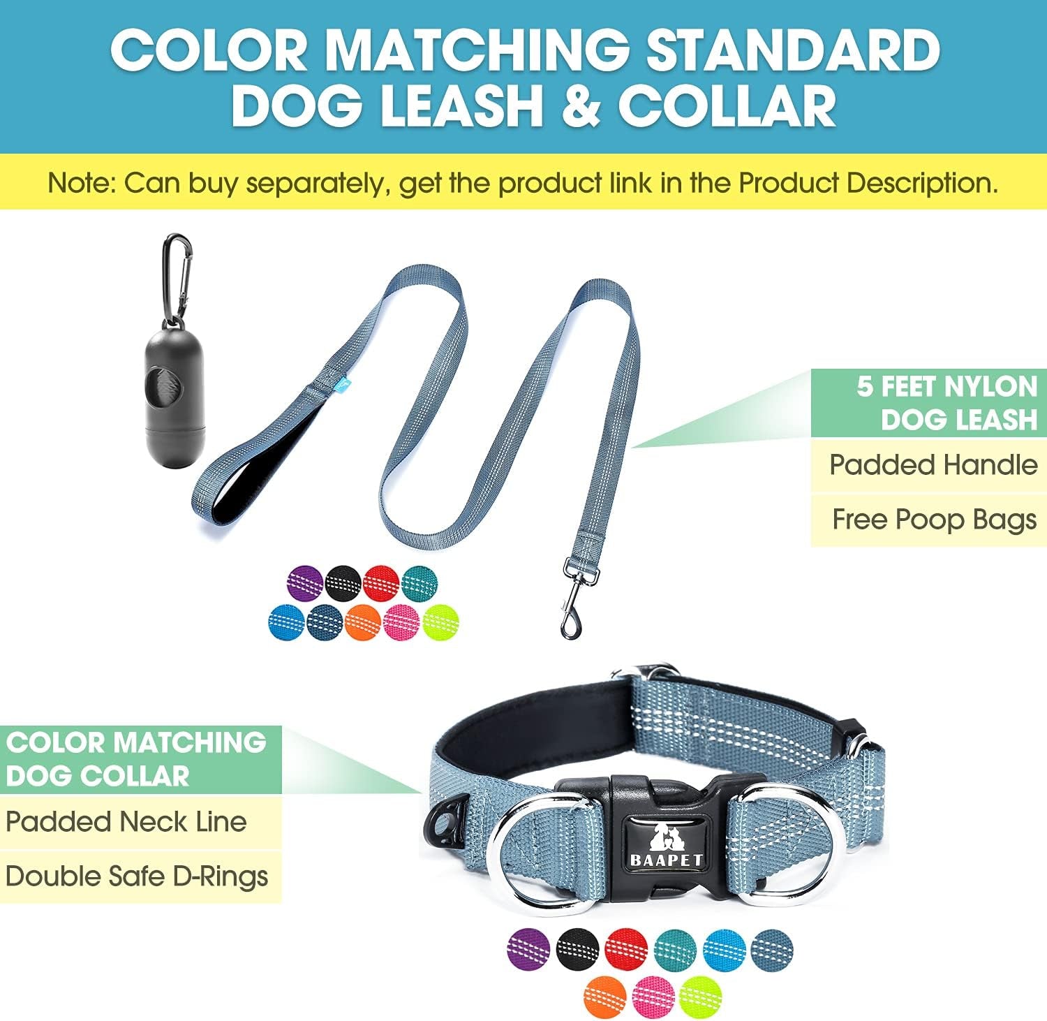 Double Dog Leash Splitter, Tangle Free Dual Dog Leash Coupler, Two Dog Walking and Training Extension for Small Medium or Large Dogs (1.0'' X 20~32 Inch, Grey)