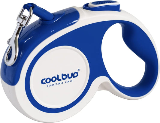 Heavy-Duty Retractable Dog Leash, 16ft Tangle-Free Design with Anti-Slip Handle for Medium Dogs, Reflective Nylon Tape, One-Handed Brake, Pause, and Lock (Blue, Medium)
