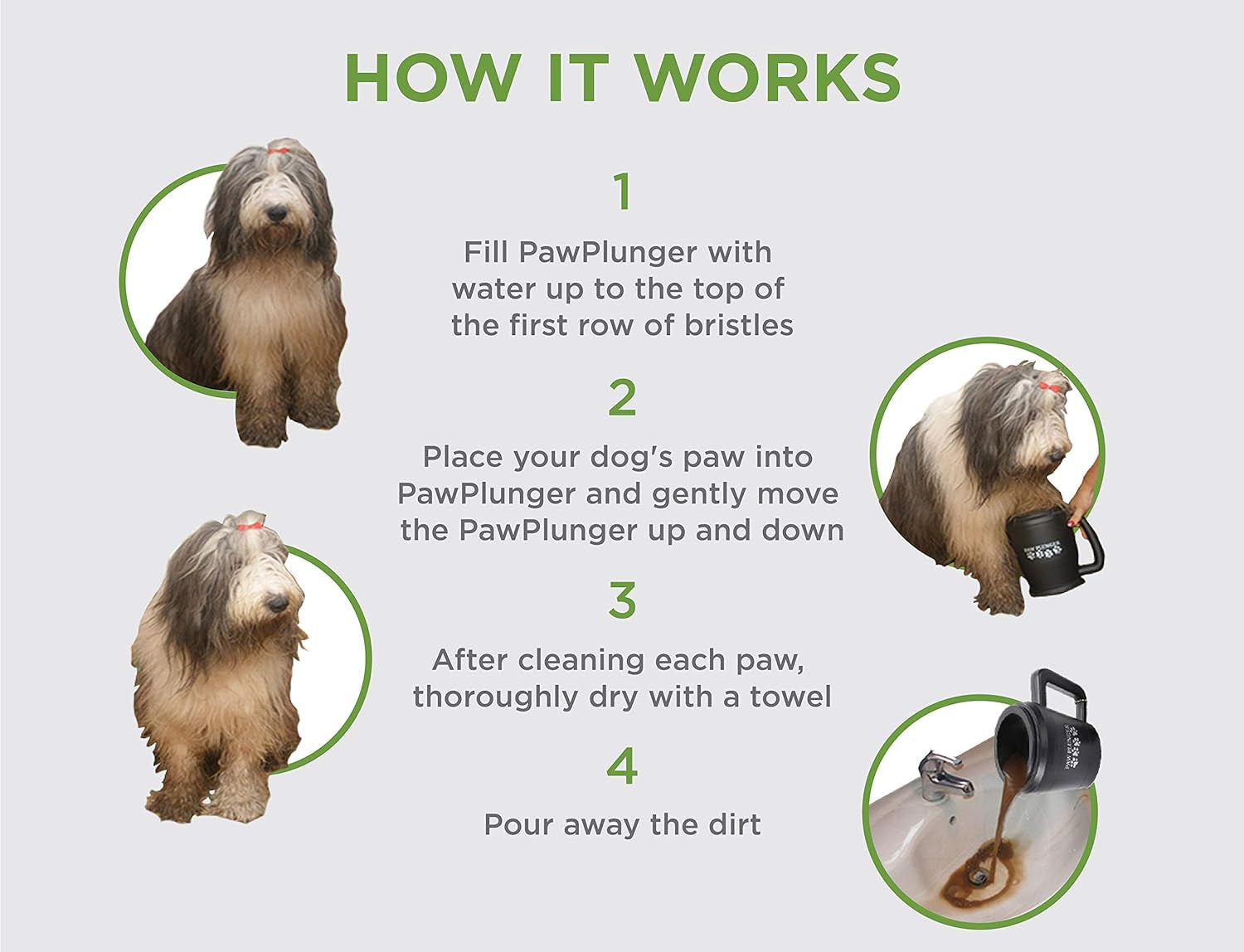 Paw Plunger Portable Dog Paw Cleaner - Essential Washer for Medium Dogs - Black