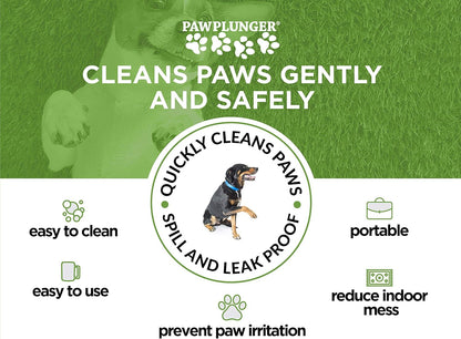 Paw Plunger Portable Dog Paw Cleaner - Essential Washer for Medium Dogs - Black
