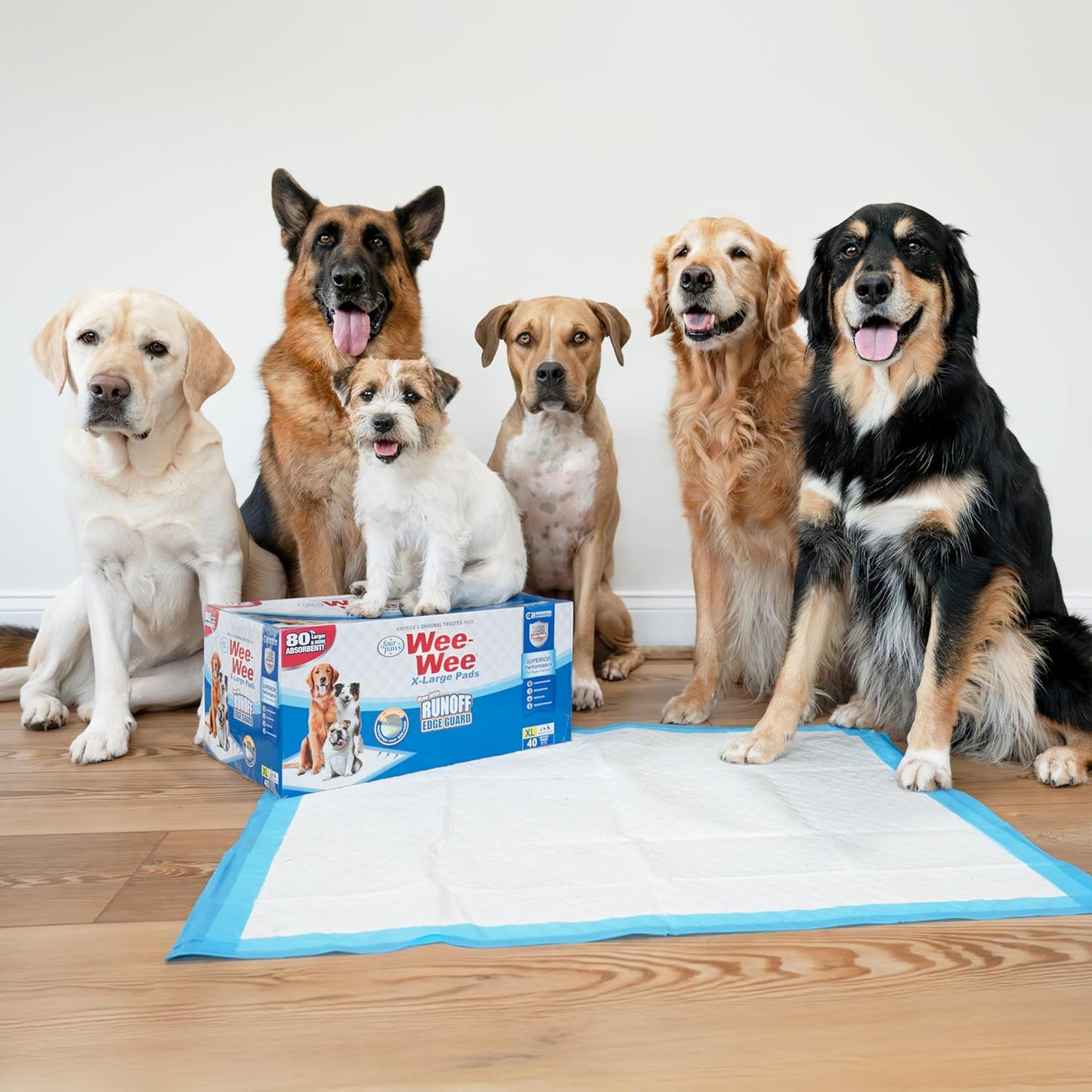 Wee-Wee Superior Performance Gigantic Dog Pee Pads, 18 Count | Puppy & Dog Potty Training Pads, All Day Floor Protection, Housebreaking Pet Supplies, Leak-Proof Puppy Pads, 27.5" X 44"