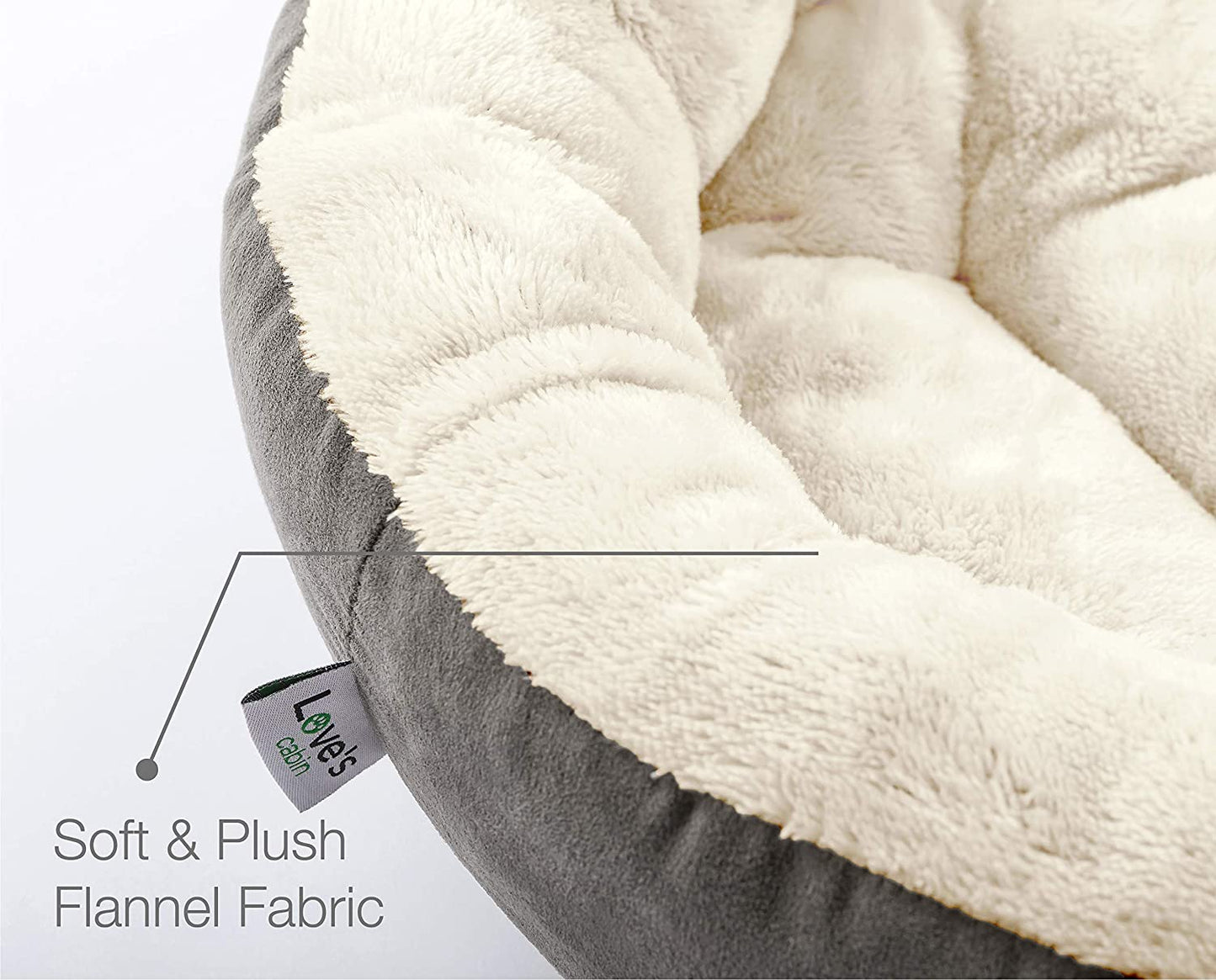 Round Donut Pet Cushion Bed for Cats and Small Dogs, 20-Inch, Anti-Slip & Water-Resistant Base, Ultra-Soft Durable Fabric, Washable Luxury Design in Gray