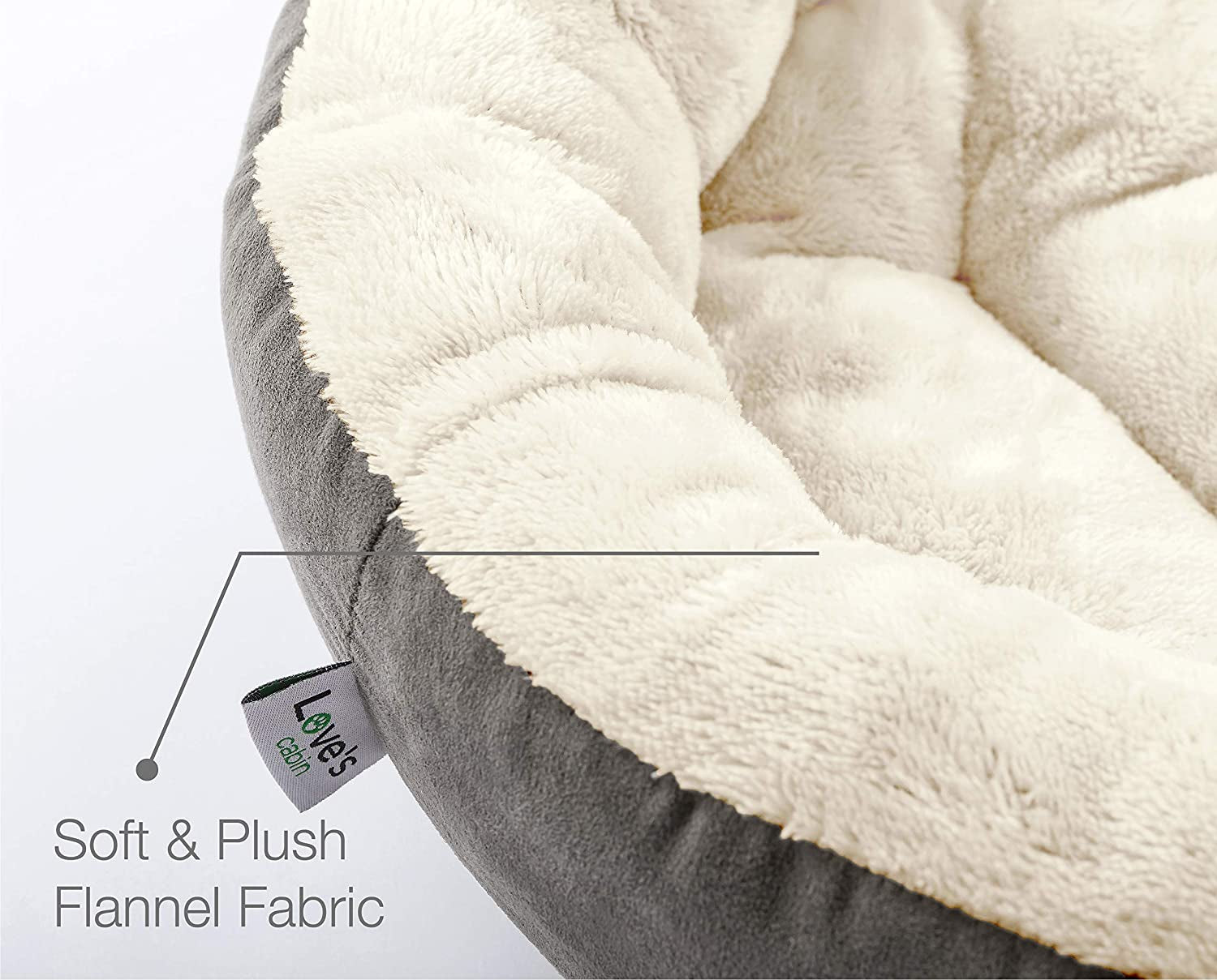 Round Donut Pet Cushion Bed for Cats and Small Dogs, 20-Inch, Anti-Slip & Water-Resistant Base, Ultra-Soft Durable Fabric, Washable Luxury Design in Gray