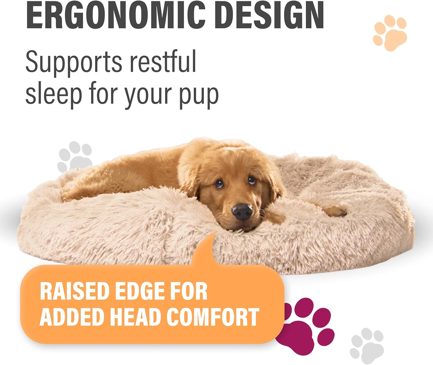 Large Dog Bed, Calming Orthopedic Pet Bedding for Anxiety Relief, Joint Support & Comfort, Washable Dog Furniture, M 45Lbs, Dark Grey